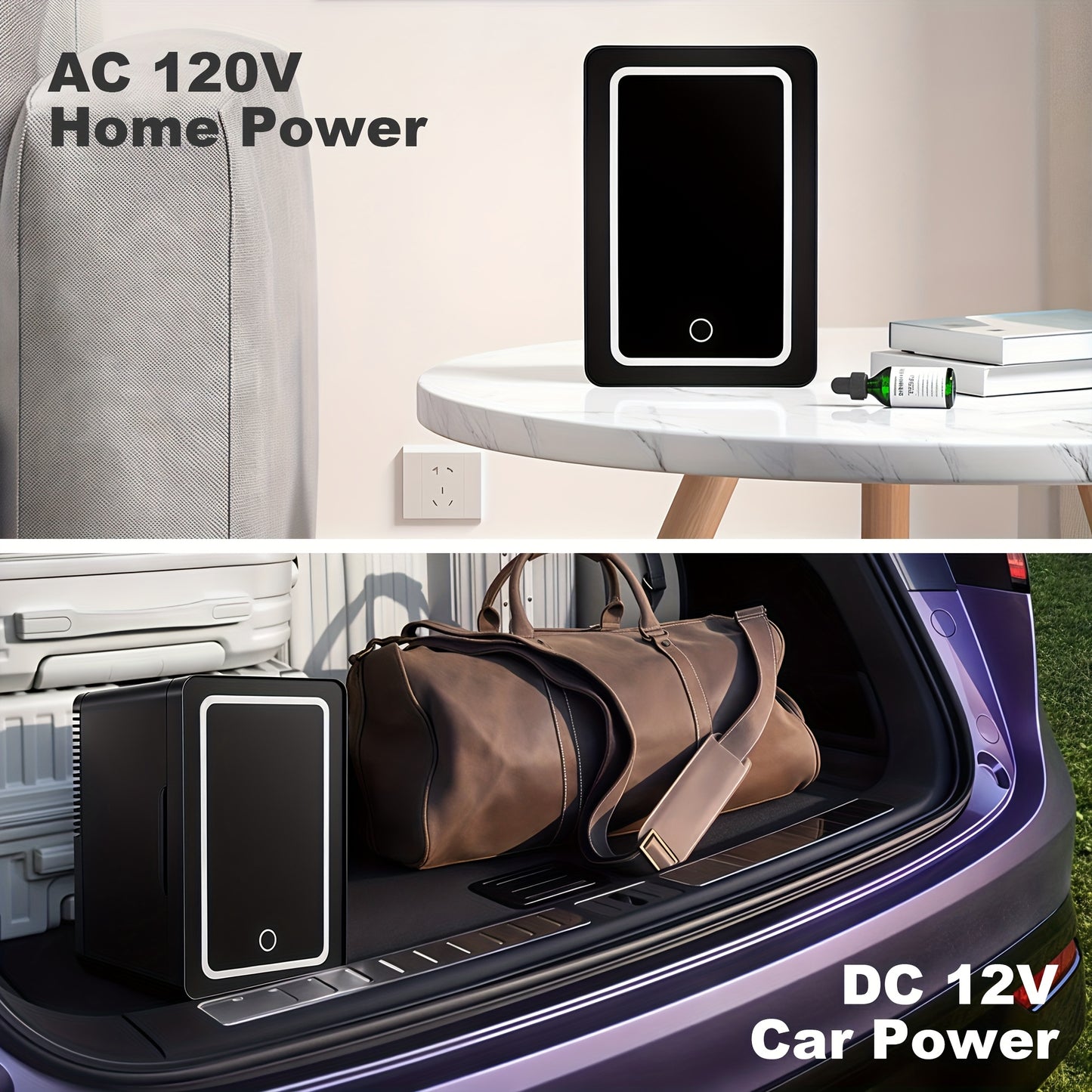 Mini Fridge 9 Cans | Portable Cooler & Heater – Black