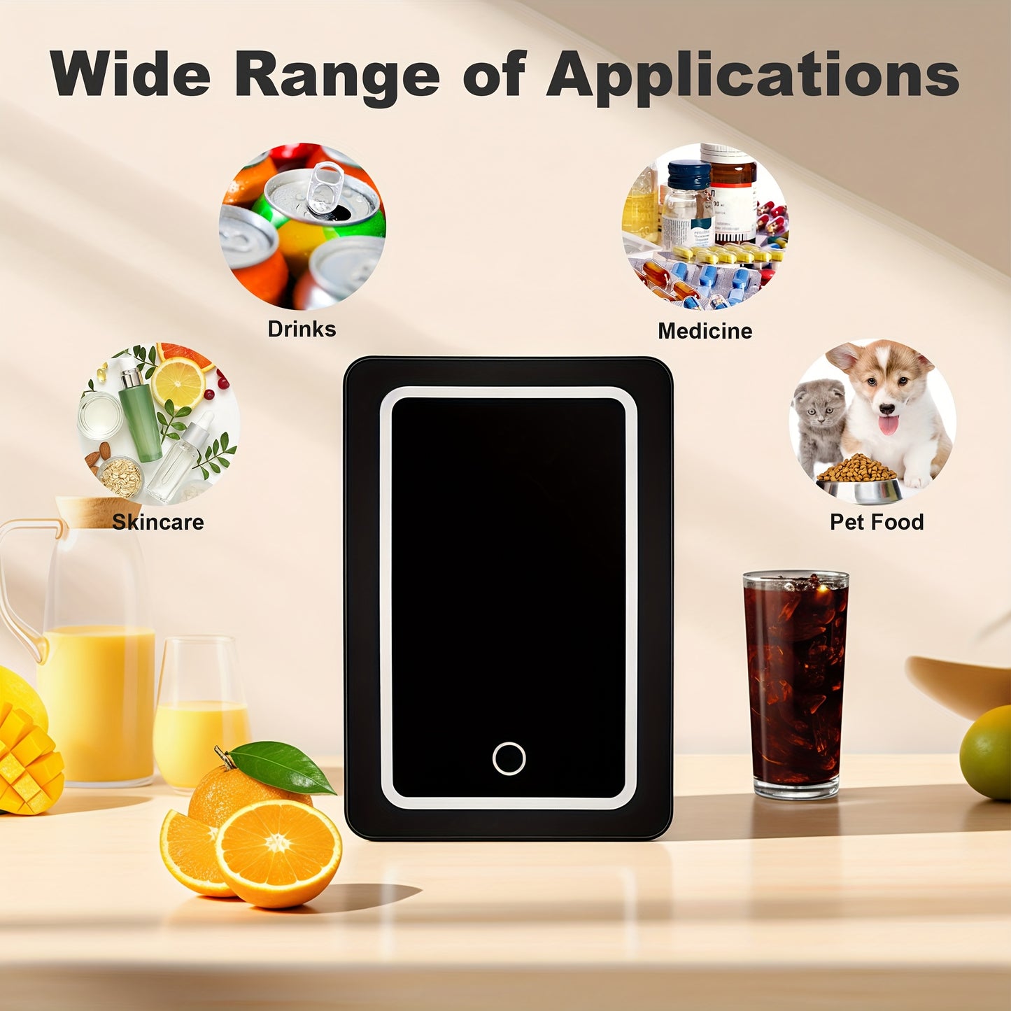 Mini Fridge 9 Cans | Portable Cooler & Heater – Black